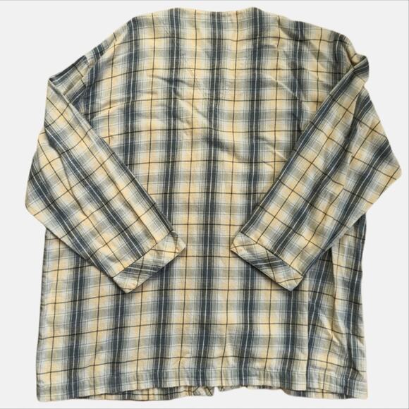 Eddie Bauer Plaid Soft Flannel 3/4 Sleeve Button Down Classic Fall Shirt Blouse - Picture 2 of 4